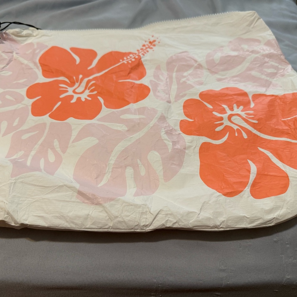 ALOHA Collection Tote with Orange and Pink Floral Design